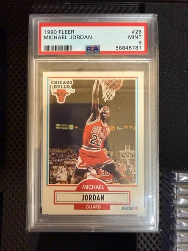 Fleer 1990-91 Michael Jordan #26 PSA 9 Chicago Bulls Black Line Variation