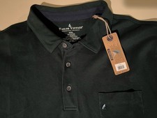 NWT. Tailor Vintage Shirt Mens Long Sleeve Polo Hunter Green  XXL