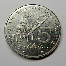 France 5 Francs 1994 Nickel KM#1063 aUNC