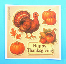 Thanksgiving Turkey  Pumpkins Sticker Sheet