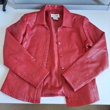 Vintage 100 Genuine Leather Jacket With Buttons In Fantastic Condtion Size 4