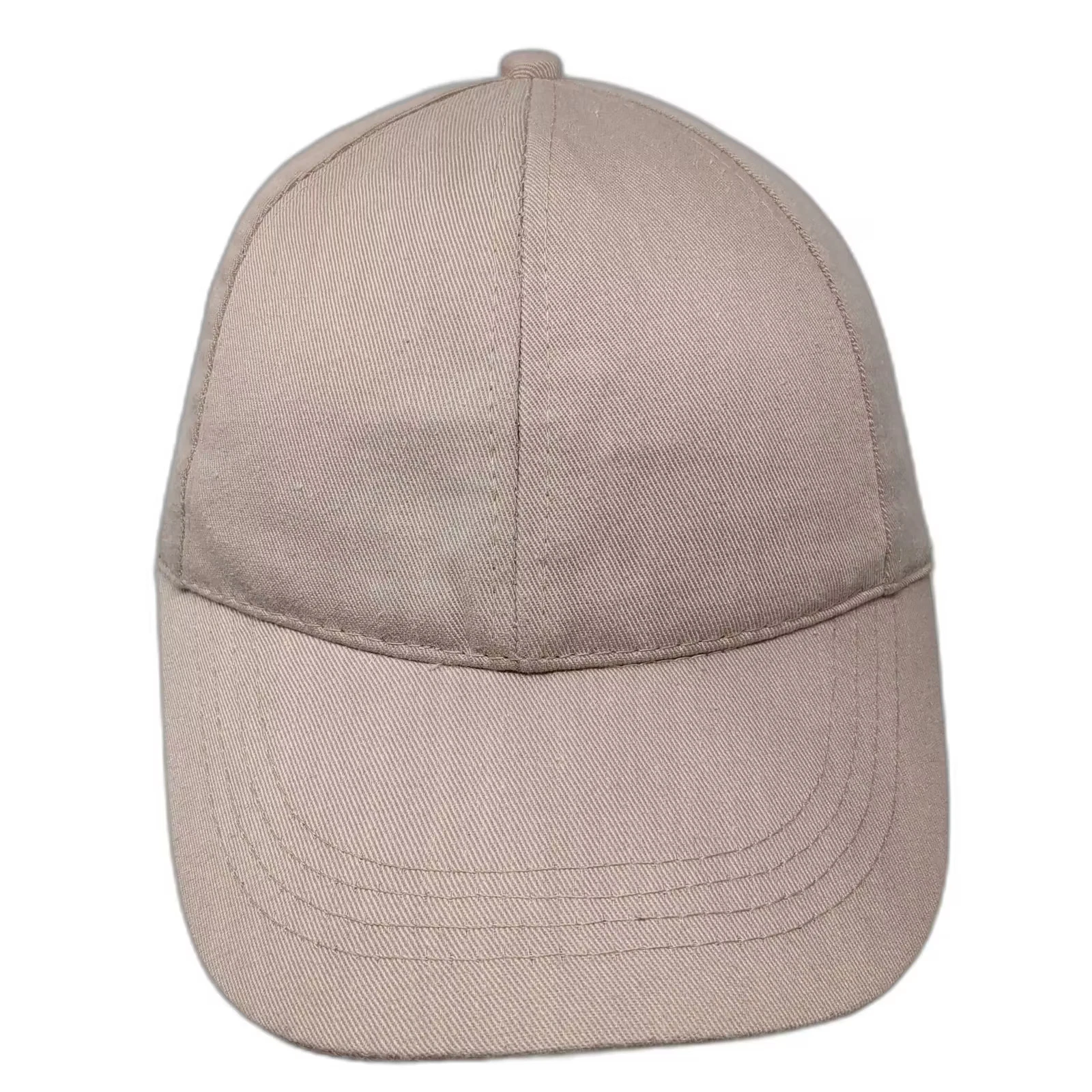 MAX GREY Baseball Cap Hat Beige One Size Cotton Strapback Adjustable Solid Blank
