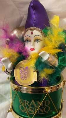 Brand New Vintage Porcelain Clown Jester Music Box  works 