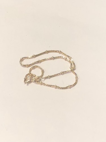 MWS 925 ITALY Sterling Silver Box Chain Beaded Anklet 9" - Picture 7 of 11