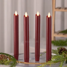  Luminara LED Flameless Wax Taper Candles with Realistic Dancing Flame 