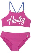 Hurley Big Girls Printed Bikini Top and Bottom 2 Piece Set Size 6 New