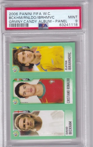 2006 FIFA World Cup Panini Beckham Ibrahimovic Cristiano Ronaldo Rookie PSA 9