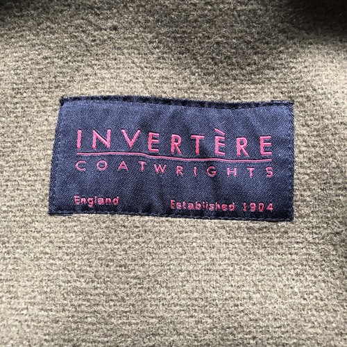 Invertere Women’s RARE 100% Wool Duffle Coat Olive Green Made in England Size 10 - Picture 11 of 23