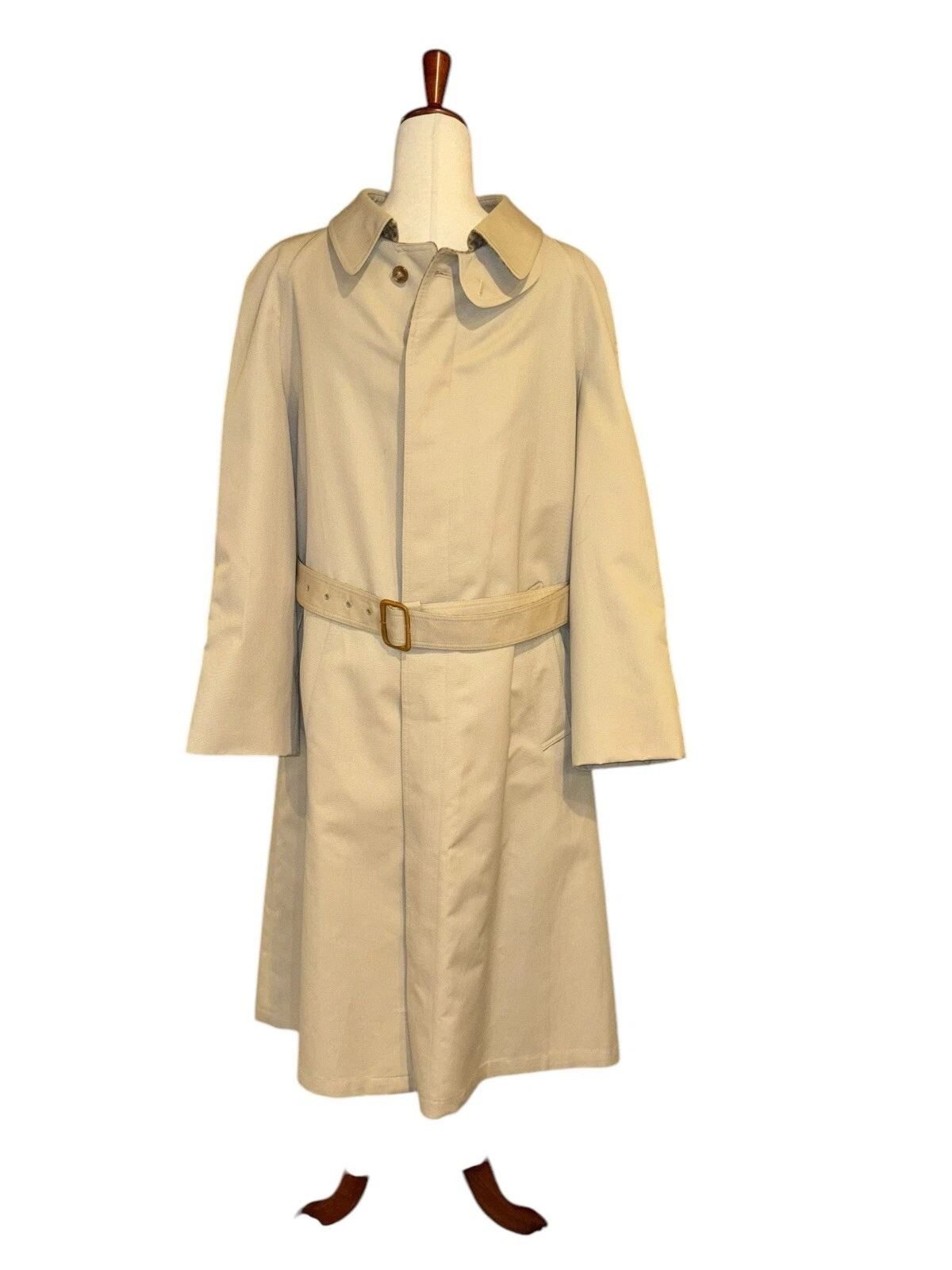 Trench manteau homme vintage CHRISTIAN DIOR MONSIEUR beige doublé laine ceinturé 40R