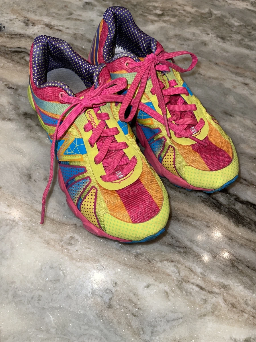 NEW BALANCE 2014 Girls KJ890PDP Pink Shock Blue Youth Shoes Size 1M EUC