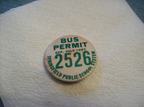 Antique/Vtg. School Bus Permit Badge 1967. Great Collectible - Picture 2 of 4