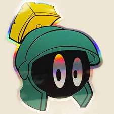 Marvin the Martian Holographic Vinyl Decal – Waterproof, 3.5" x 3.5"