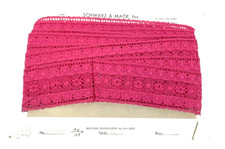 Vintage Pink Lace Ribbon 10 yds Trim Cotton Crochet Sewing Pattern Craft USA