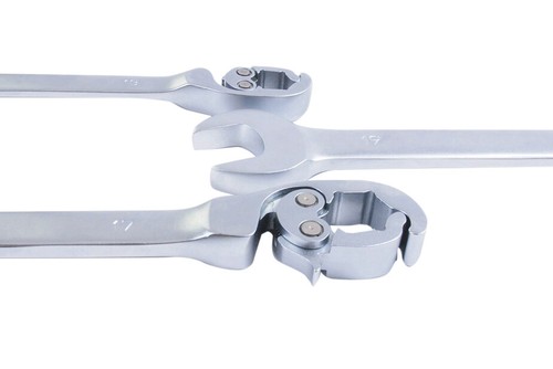 Patent Ratcheting Ratchet Action Flare Nut Brake Pipe Combination Wrench Spanner - Picture 4 of 5