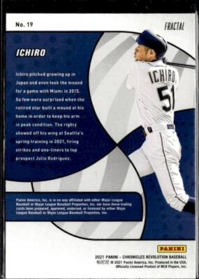 Ichiro　⑤ Ichiro #19 Baseball Panini Seattle Mariners | eBay