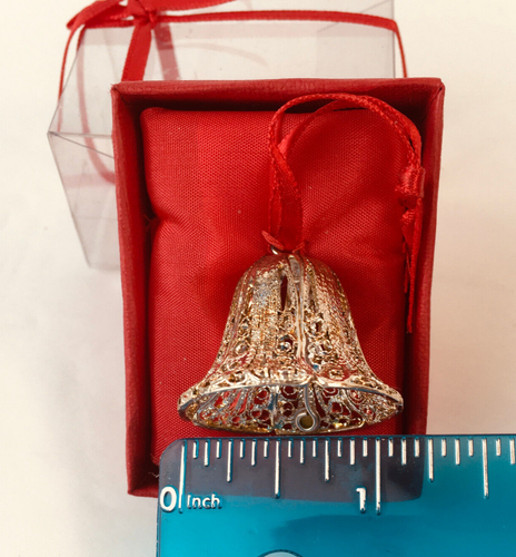 Filigree Bells Ornaments Wedding Bridal Shower Gifts Silver Plated 1" Ea 8/LOT - Picture 12 of 15