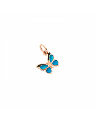 Dodo Butterfly Pendant DMC2022_BFLYS_EBL9R 9ct Rose Gold Blue Enamel