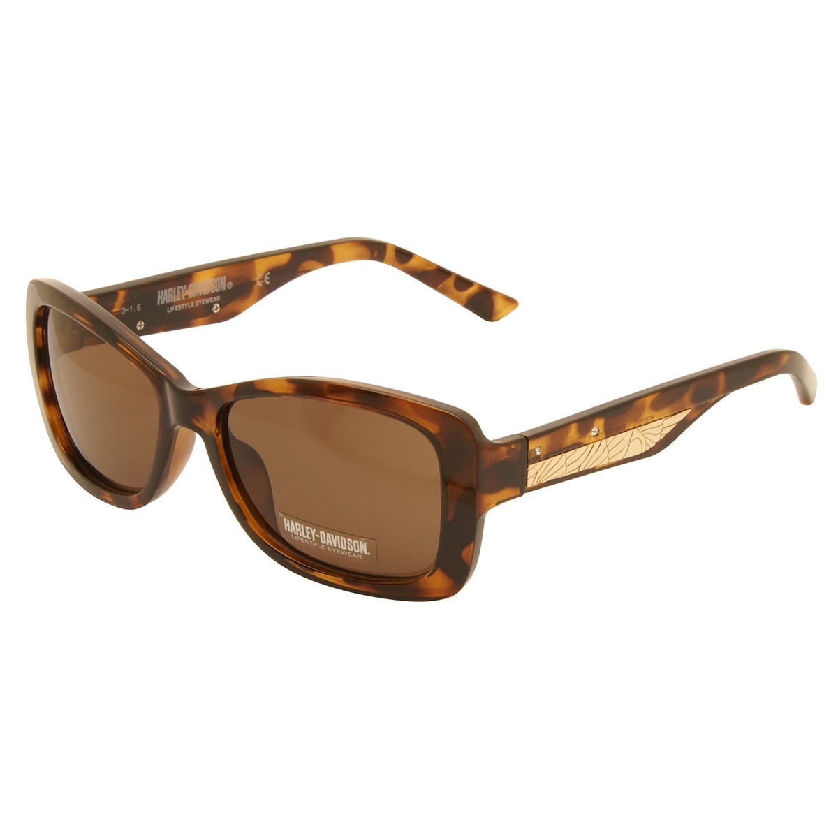 Vintage Harley-Davidson Brown Tortoiseshell Sunglasses Lightning Ride Motorcycle Riding Sunglasses | Harley  main image 3