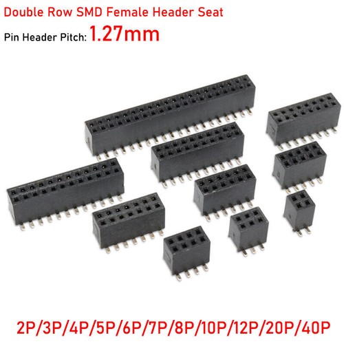 Pitch 2P-40P PCB Male / Female Pin Header Single / Double Row Connector 1.27mm - Picture 8 of 44