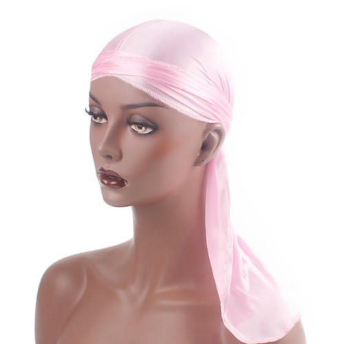 Unisex Silky Satin Durag Men's Cap Hat Doo Rag Biker Smooth Head Wrap US # - Picture 3 of 23