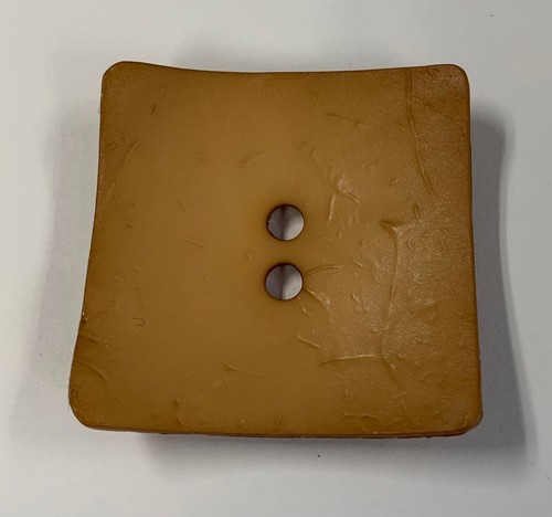Large Toffee Brown Square Plastic Button - 60mm / 2 1/4" - Dill Buttons Brand - Picture 1 of 3