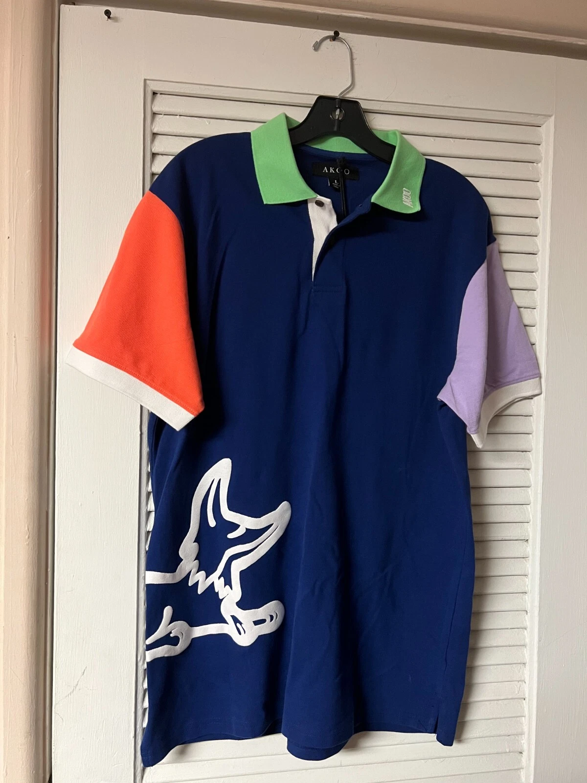 Men's Akoo Prism SS Polo Shirt Blue Depths Size XL