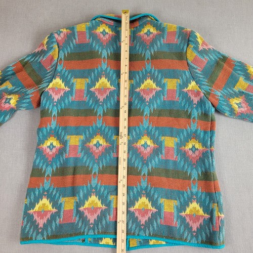 Aztec Navajo Blanket Jacket Womens Large Bedford Fair LP Southwest Western VTG - Picture 9 of 9