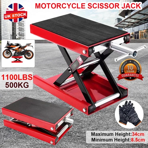 500KG Motorbike Motorcycle Table Bench Workshop Scissor Lift Jack Stand Paddock