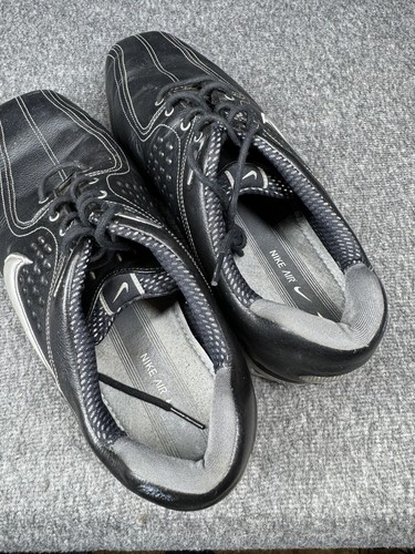 Nike Mens Golf Shoes 11.5 Black Leather Air Zoom Elite Athletic Cleats - Picture 7 of 8