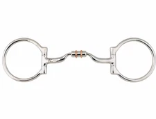 NY Tack Western D Ring Low Port Copper Roller Snaffle Horse Bit