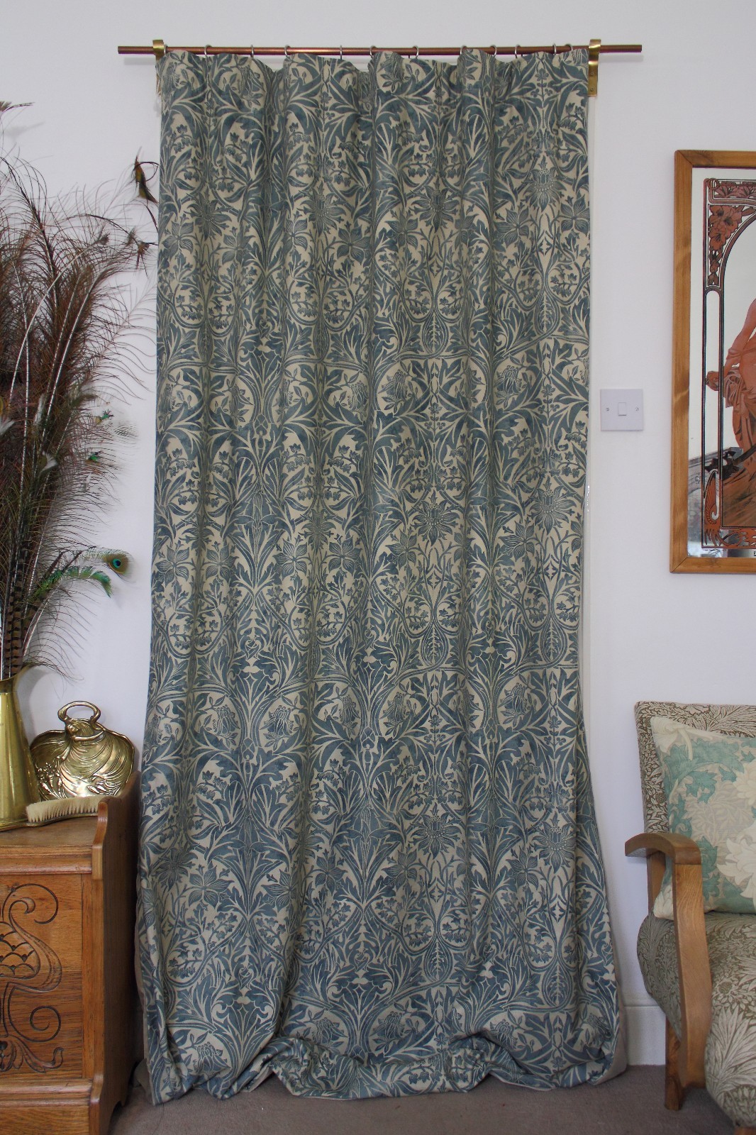 William Morris Bluebell Chenille Doublé porte Rideau de porte Doublé 84 William Morris Bluebell Chenille Doublé porte Rideau de porte Doublé 84
