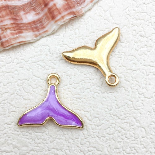 10X Purple Ocean Scallop Shell Conch Starfish Charms Pendants for Jewelry Making - Picture 7 of 18