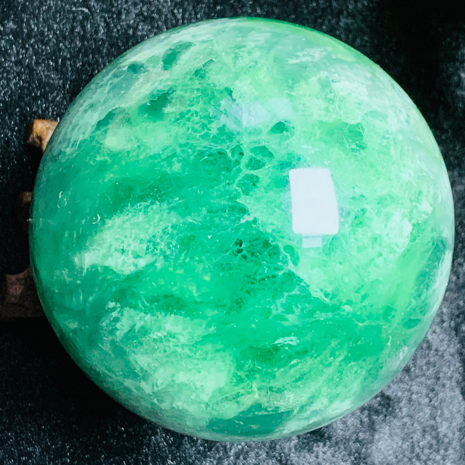 1.98LB Natural Fluorite Quartz Crystal Sphere for Healing & Energy