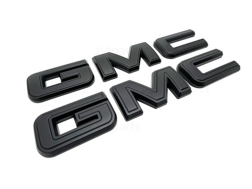 Matte Front & Rear Emblem Overlay For 2019 - 2025 GMC Sierra 1500 2500HD 3500HD - Picture 1 of 3