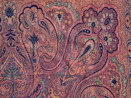 Vintage Paisley Shawl, 100 % Pure Woolen Scarf, Woolen shawl, Women Shawl 4x6 ft - Picture 7 of 10