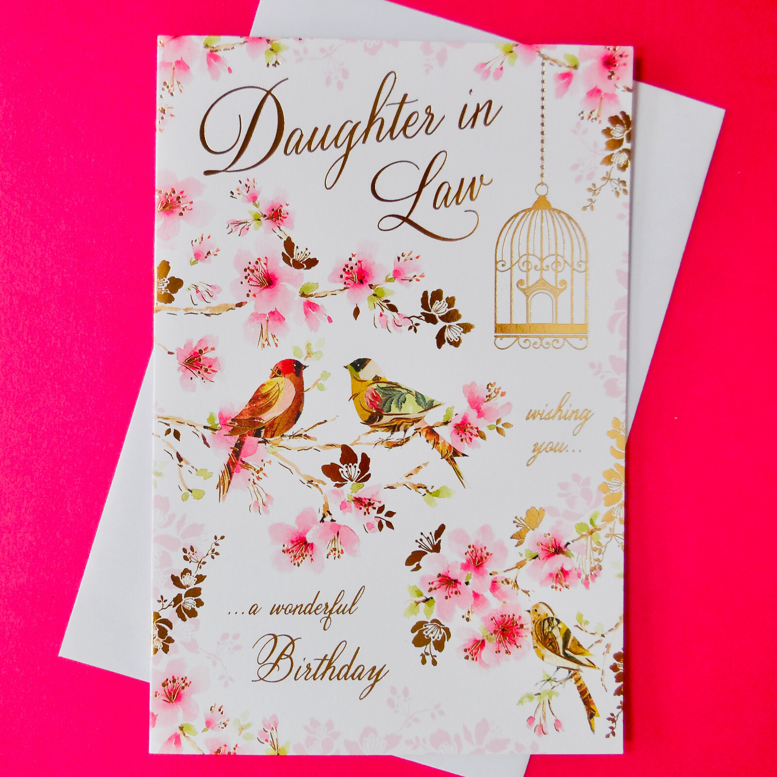 Daughter In Law Birthday Card 9""x6"" Flowers Nice Message Lovely Words Verse