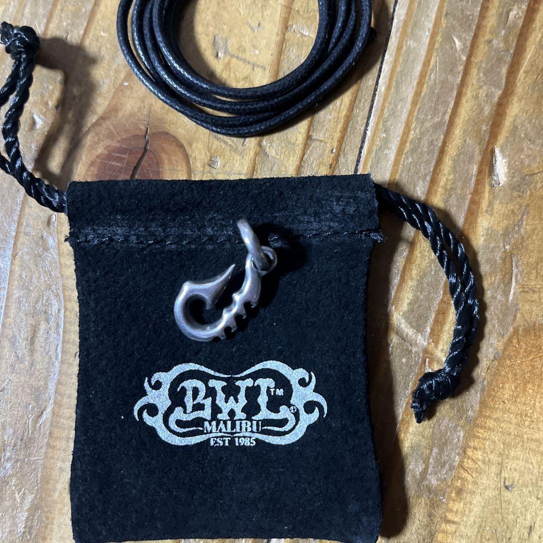 Bill Wall Leather Silver925 Fish Hook Pendant 3cm Used Bill Wall Leather Silver925 Fish Hook Pendant 3cm Used