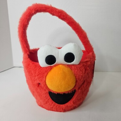 Sesame Street Elmo Plush Basket Easter Egg Hunt Candy Holder