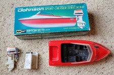 Vintage Mitsuwa Model Boat In Box Johnson Sport Cruiser Str-17