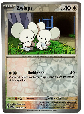 Pokemon Karte: Zwieps Reverse 154/182 Paradoxrift Deutsch NM