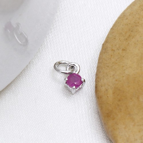 925 Silver Natural Ruby Tiny Earrings and Pendant The Perfect Lady Jewelry Set - Picture 4 of 7