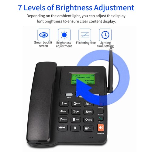 Cordless Phone Desktop Telephone Support GSM Dual SIM Card 2G Fixed Phone New - Picture 16 of 17