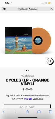 The Alchemist - CYCLES (LP - ORANGE VINYL) /200 - In Stock The Alchemist - CYCLES (LP - ORANGE VINYL) /200 - In Stock
