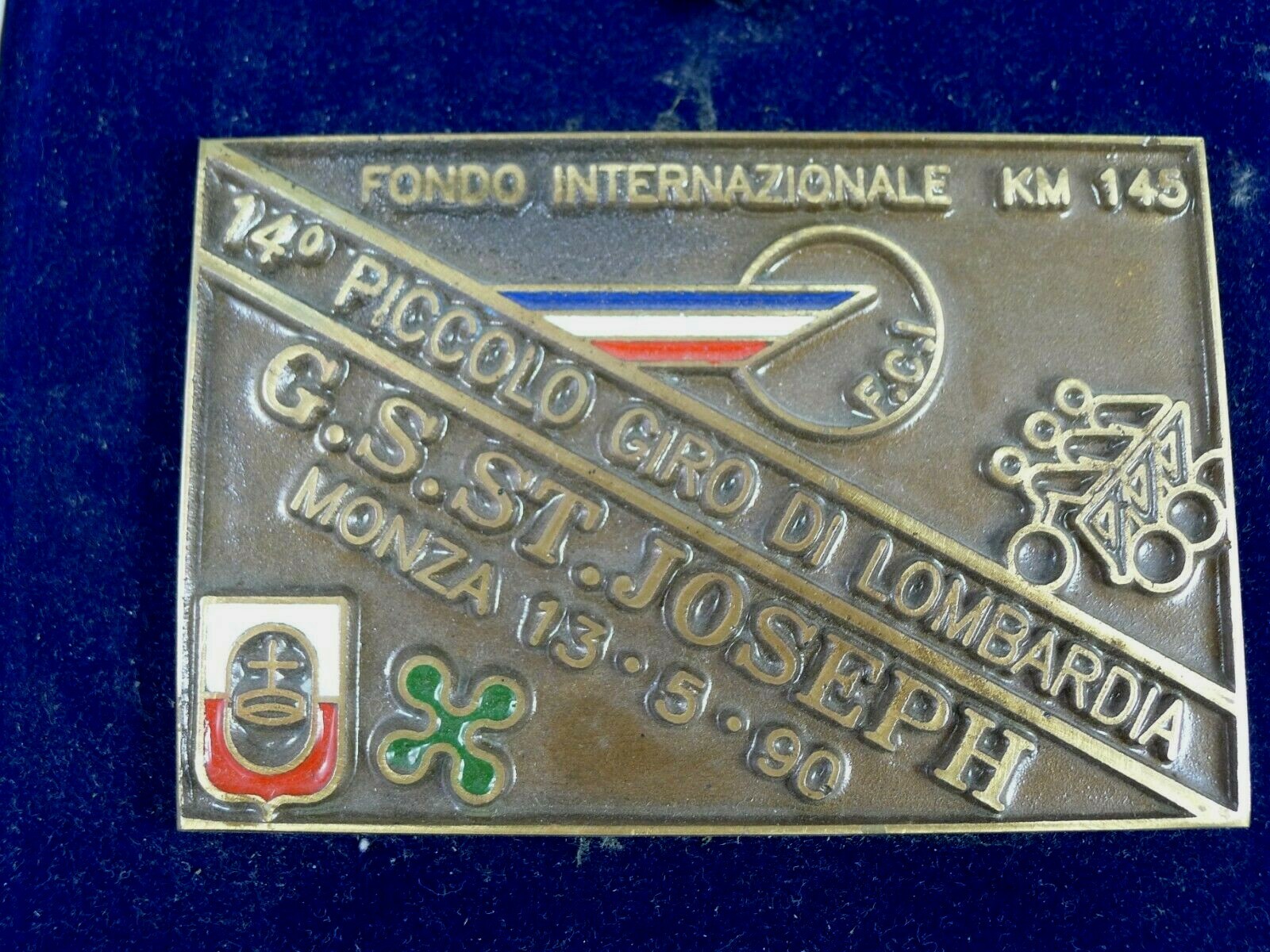 CICLISMO TROFEO BICI DA CORSA TARGA BICICLETTA MONZA MILANO GIRO LOMBARDIA 1990 foto 2