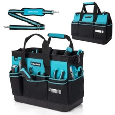 DURATECH 16" Heavy Duty Tool Bag Tool Organizer Wide Open Mouth 18Pocket Toolbag