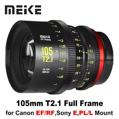 Meike FF Prime 105mm T2.1 Full Frame Cinema Lens for EF/RF/E/PL/L Mount Cameras