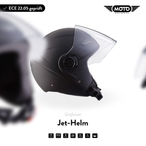 Jet-Helm Roller-Helm Motorrad-Helm Vespa Scooter! MOTO U52 - Matt B. XS S M L XL - Bild 1 von 9