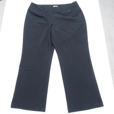 Fashion Bug Chino Pants Women's 20 Black Stretch Zip Fly Dark Wash Straight Leg