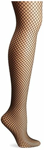 Women's Petite Fishnet Tights, black, S 