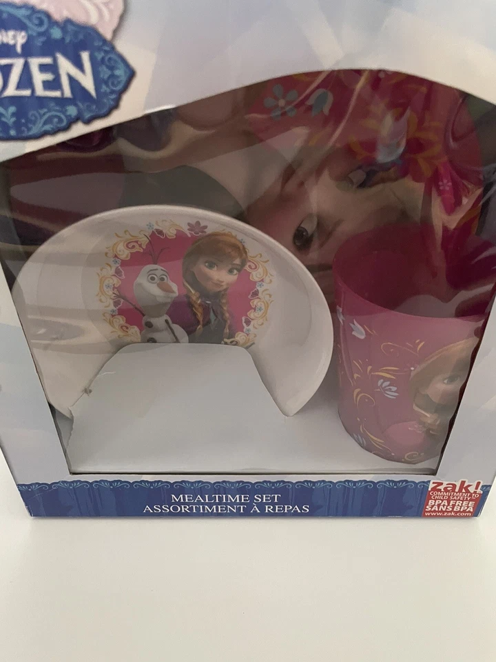 Lot Of 2 Zak Designs Disney Frozen Mealtime Set Kids Dinnerware 3 Piece Set - Image 4 of 4